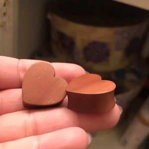 Heart shaped Wood plugs/ gauges 3/4ths